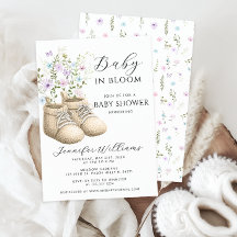 Neutral Baby in Bloom Floral Booties Shower