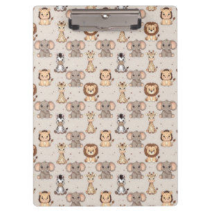 Neutral Baby Safari Pattern Clipboard