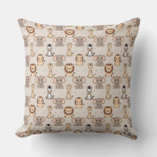 Neutral Baby Safari Pattern Cushion