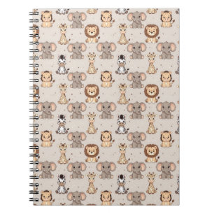 Neutral Baby Safari Pattern Notebook