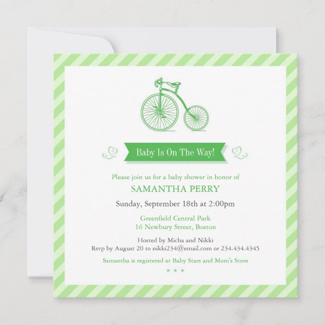 Neutral Baby Shower Announcement Invitation Card (Front)