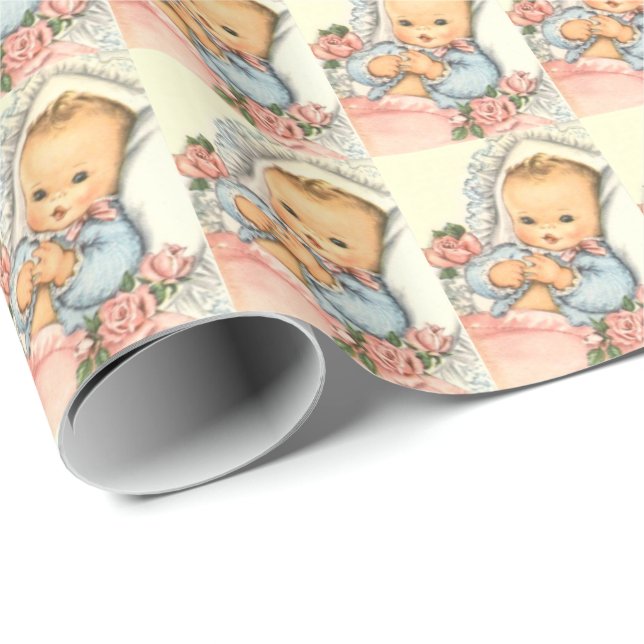 neutral BABY SHOWER gift wrap paper (Roll Corner)