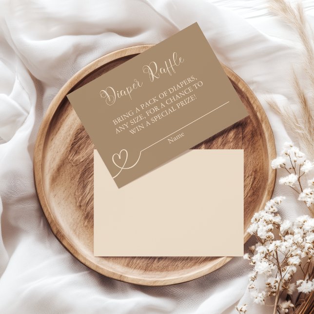 Neutral Baby Shower Minimalist Heart Elegant Enclosure Card (Creator Uploaded)