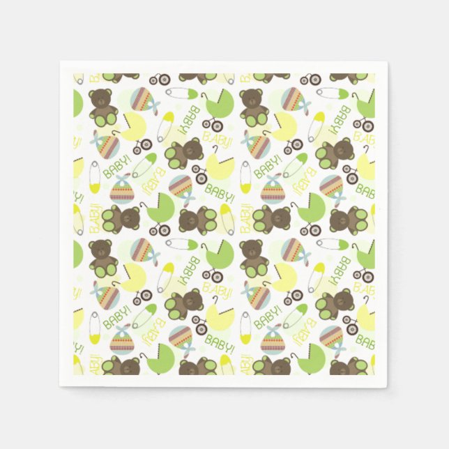 Neutral Baby Shower Pattern Napkin (Front)