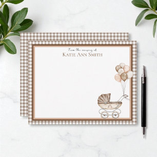 Neutral Baby Shower Thank You Note Cards