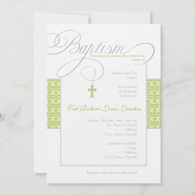 Neutral Baptism Invitation (Front)