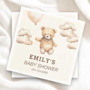 Neutral Bearly Can Wait Baby Shower Napkin