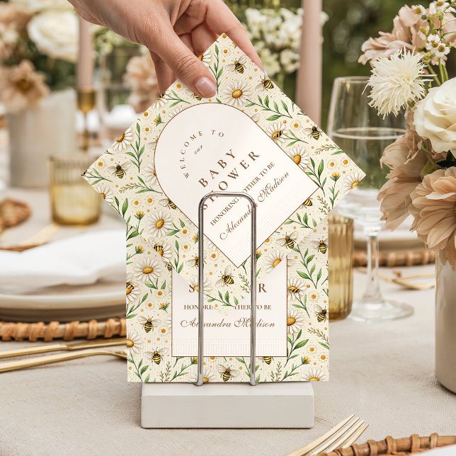 Neutral Bee Baby Shower Napkin (Creator Uploaded)