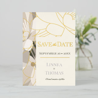 Neutral Beige Abstract Modern Editorial Wedding