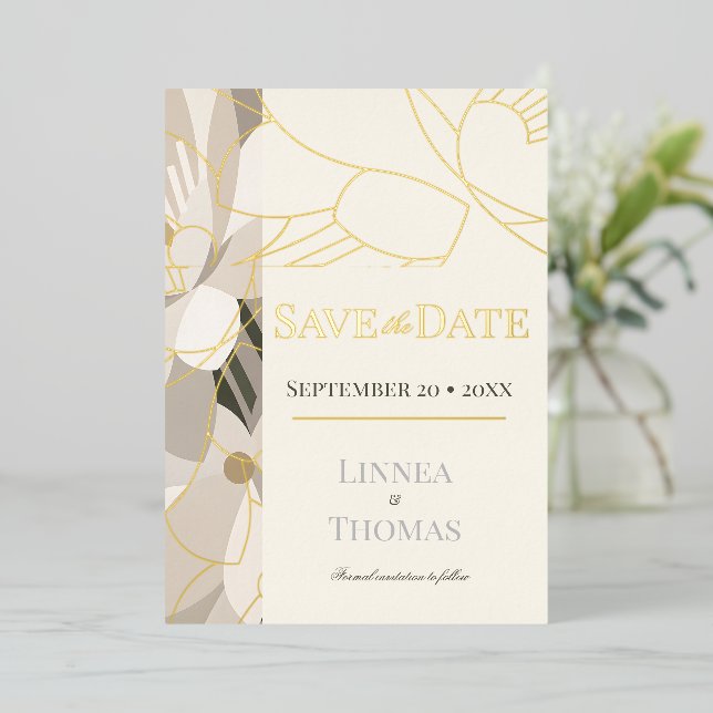 Neutral Beige Abstract Modern Editorial Wedding (Standing Front)