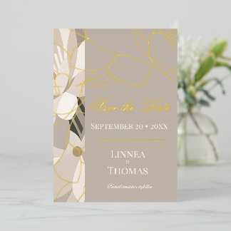 Neutral Beige Abstract Modern Editorial Wedding