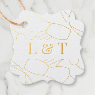 Neutral Beige Abstract Modern Editorial Wedding Favour Tags