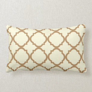 Neutral Beige and Brown Geometric Throw Pillow