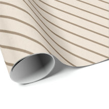 Neutral Beige and Taupe Diagonal Striped Gift Wrap