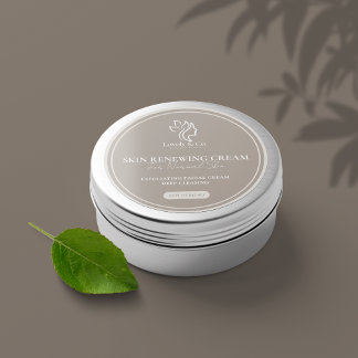 Neutral Beige Beauty Salon Cosmetic Jar Label