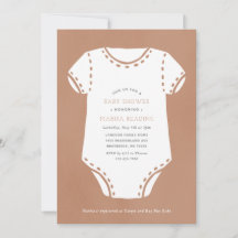 Neutral Beige Bodysuit Minimalist Baby Shower