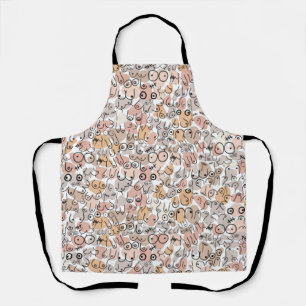 neutral beige breast  apron