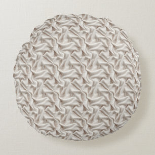 Neutral Beige, Cream & Ivory Sherpa Blanket Round Cushion