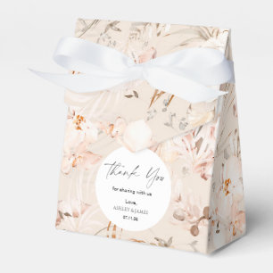 Neutral beige elegant floral garden wedding favour box
