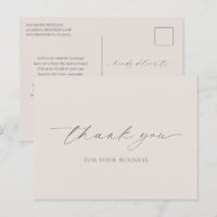 Neutral Beige Elegant Modern Business Thank You