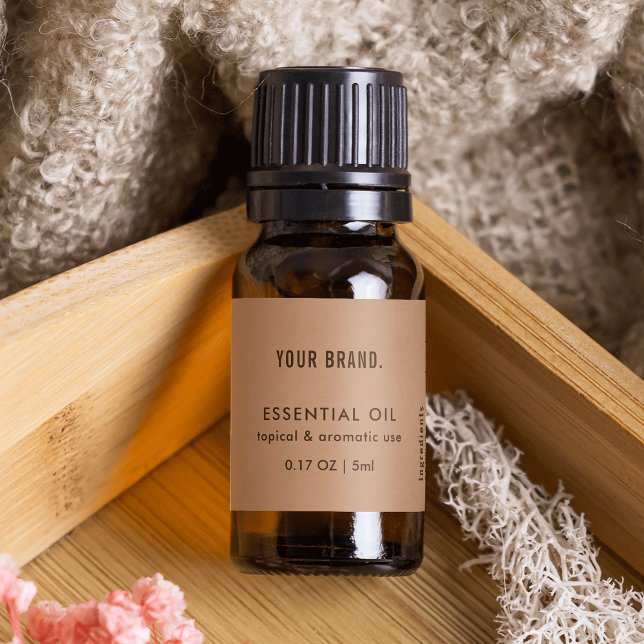 Neutral Beige Essential Oil Dropper Bottle Wrapper (Neutral Beige Essential Oil Dropper Bottle Wrapper Label)