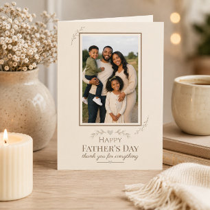 Neutral Beige Father’s Day Elegant Botanical Card