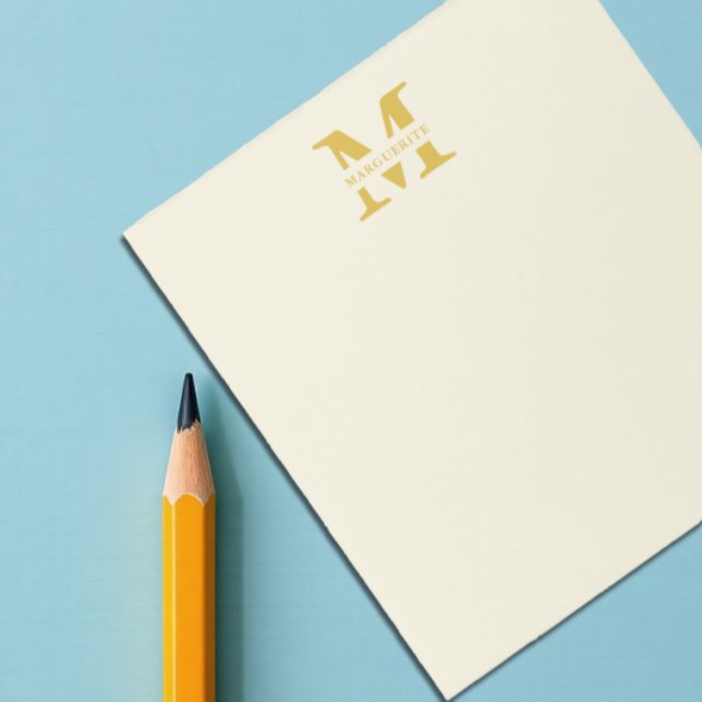Neutral Beige Gold Monogram Notepad (Creator Uploaded)