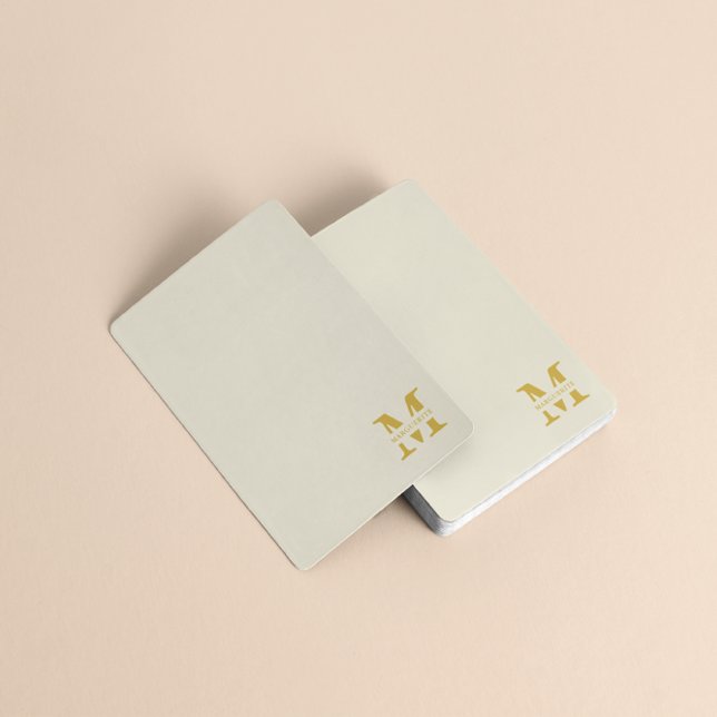 Neutral Beige Gold Monogram Playing Cards (Creator Uploaded)