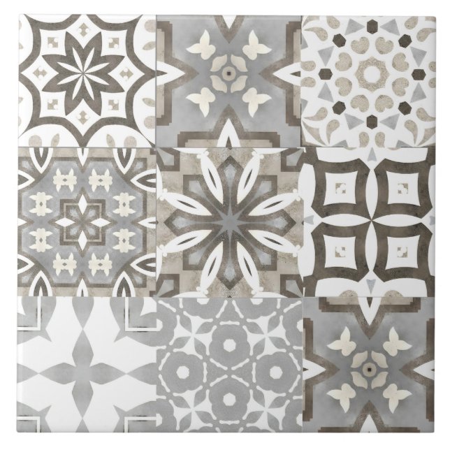 Neutral,beige,gray ,Moroccan tiles  (Front)