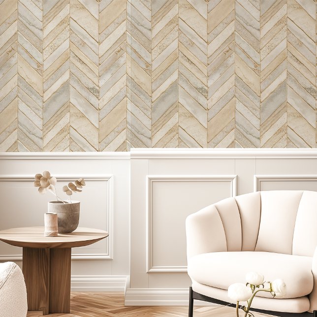 Neutral Beige Herringbone Chevron Wallpaper (Creator Uploaded)