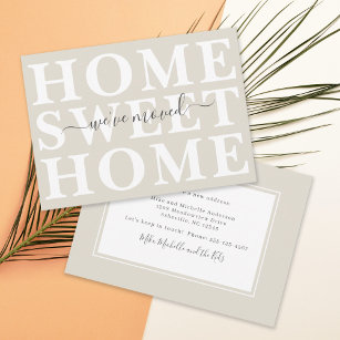 Neutral Beige Home Sweet Home We've Moved Announcement