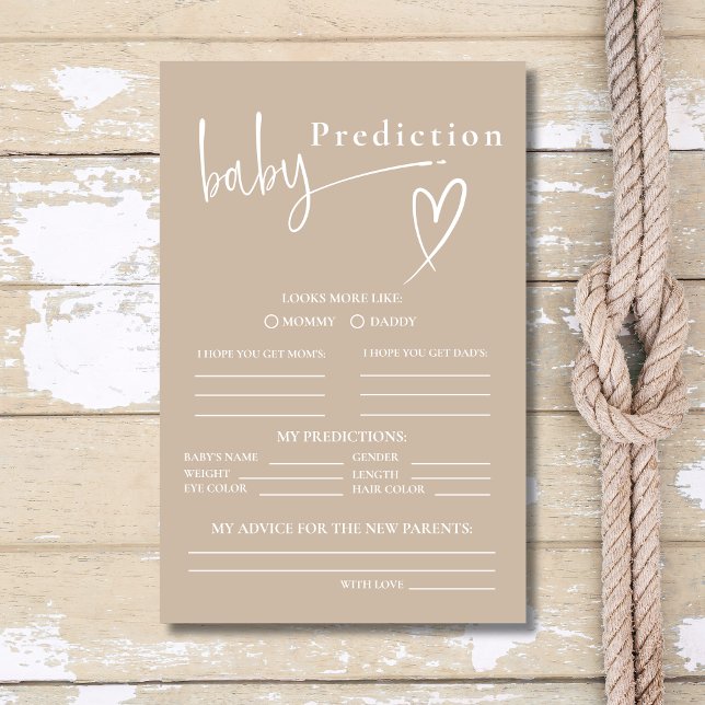 Neutral Beige Minimalist Baby Prediction Shower Flyer (Creator Uploaded)