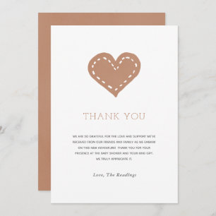 Neutral Beige Minimalist Baby Shower Thank You Card