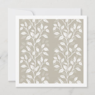 Neutral Beige Minimalist Leaf Botanical Art Card
