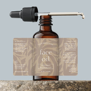 Neutral Beige Modern 2 OZ Dropper Bottle Label