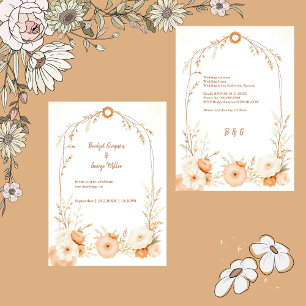 Neutral Beige Rustic Floral Frame wedding