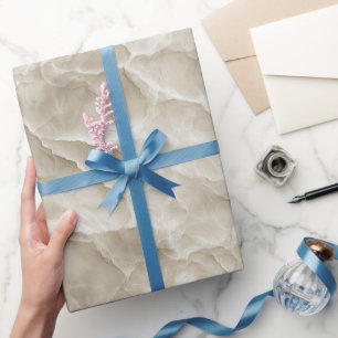 Neutral Beige Stone Texture Ivory Abstract Pattern Wrapping Paper