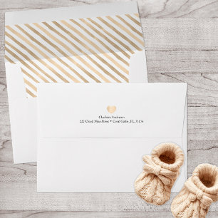 Neutral Beige Stripe Minimalist Envelope Liner