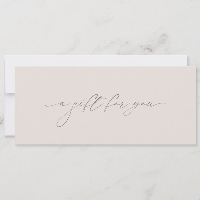 Neutral Beige Tan Elegant Modern Gift Certificate (Front)