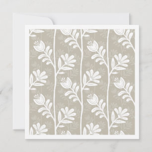 Neutral Beige Vintage Floral Botanical Card