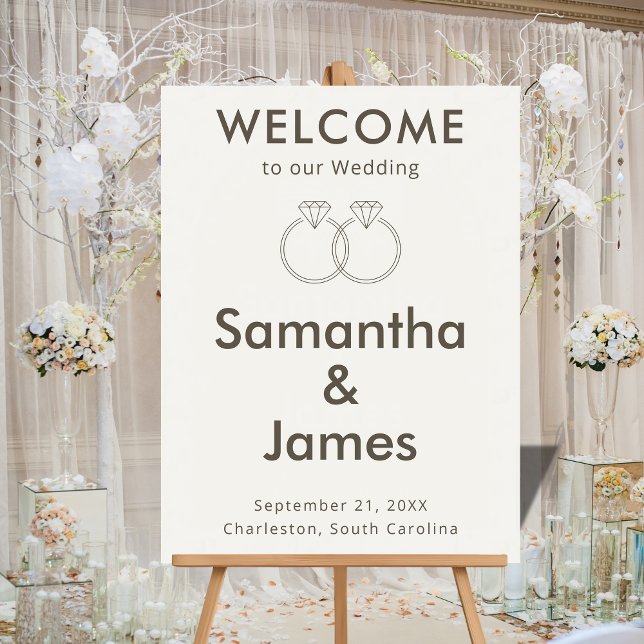  Neutral Beige Wedding Entry for Minimalists Acrylic Sign (Creator Uploaded)