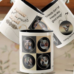 Neutral Best Friend Vinyl Photo Personalized Gift  Two-Tone Coffee Mug