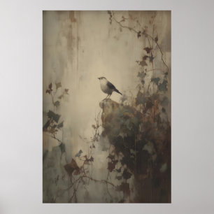Neutral Bird Wall Art Printable Cottagecore Nature