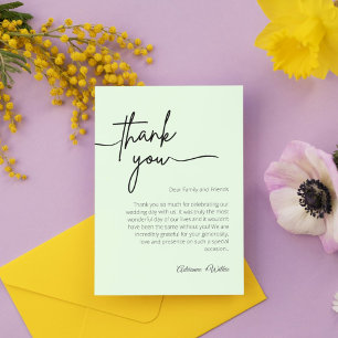 Neutral Black and White Minimalist Wedding Thank You Card