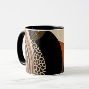 Neutral Black Orange Modern Boho Mug