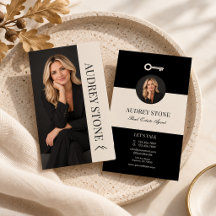 Neutral Black Real Estate Agent Photo