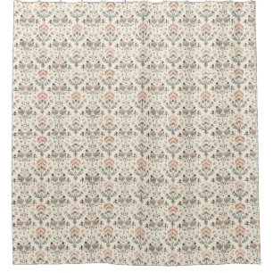 Neutral Blush Gray Botanical Shower Curtain