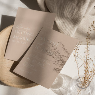 Neutral Blush Minimalist Boho Modern Wedding Invitation