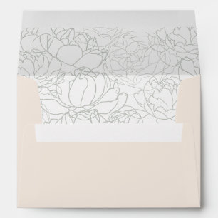 Neutral Blush printed Return Address 5x7 Wedding Envelope