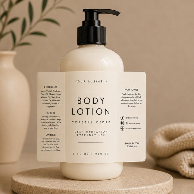 Neutral Body Lotion 8oz Bottle Label (Creator Uploaded)